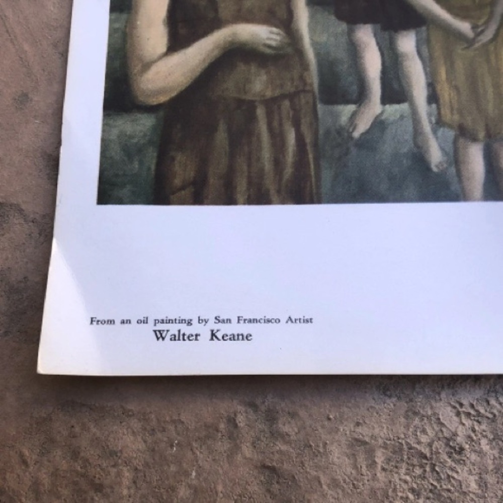 Big Eyes 1963 Margaret Walter Keane Vintage Large Lithograph Print Midcentury - Picture 13 of 13